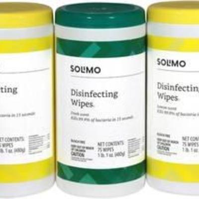 Amazon Brand - Solimo Disinfecting Wipes, Lemon Scent & Fresh Scent
