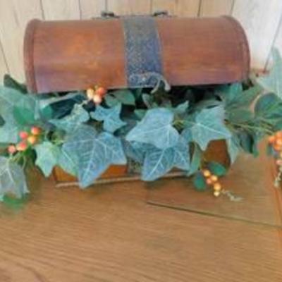 Decorative Wooden Box with Ivy