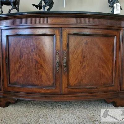 446	
Wood Credenza with Wine Cabinets and Silverware Drawer
measures approx 62