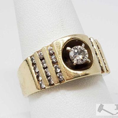 100	
14k Gold Diamond Ring, 10.83g
Weighs Approx 10.83g, Size Approx 10, 1/4 CT Diamon