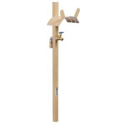 Liberty Garden Free Standing Garden Hose Stand With Brass Faucet, Holds 150-Feet of 58-Inch Hose - Tan