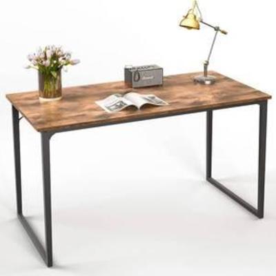 Computer Desk 55, Modern Simple Style Desk for Home Office, Sturdy Writing Desk,Red Walnut