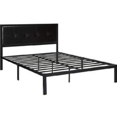 Zinus Cherie Faux Leather Classic Platform Bed Frame With Steel Support Slats... DAMAGED