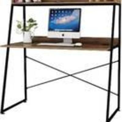 DESIGNA Computer Desk with Bookshelf, Study Writing PC Laptop Table Workstation, 48 Inches Space Saving Office Home Desk...