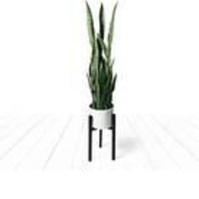 Artificial Snake Plant Fake Sansevieria Plants 38 Inch Tall 28 Faux Green Large Leaves with White Pot and Black Stand for Home Indoor...