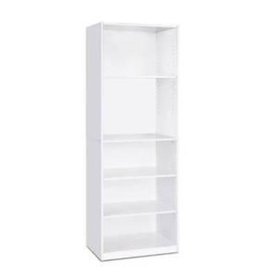 FURINNO JAYA Simply Home 5-Shelf Bookcase, 5-Tier, White (broken board)