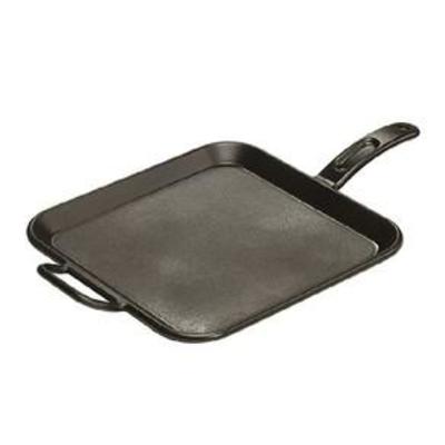 Lodge Pro-Logic 12 Inch Square Cast Iron Griddle. Pre-Seasoned Grill Pan with Dual Handles
