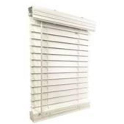 US Window And Floor 2 Faux Wood 34.625 W x 36 H, Inside Mount Cordless Blinds, 34.625 x 36, White