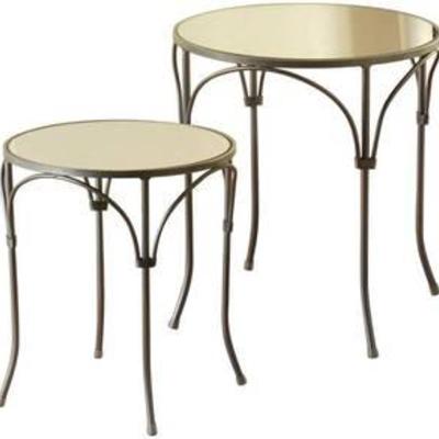 StyleCraft Signature 18 inch Gun Metal and Mirrored Side Table