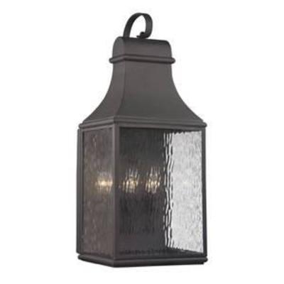 Forged Jefferson 3-Light Outdoor Wall Lamp in Charcoal