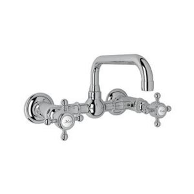 Rohl Country Bath Wall Mounted Bathroom Faucet with Metal Cross Handles