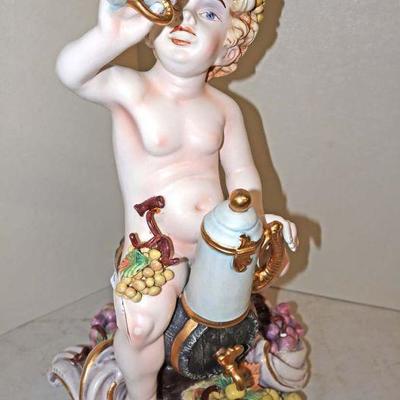 Lot: 720 - Bisque Italian table center piece made by Galdi of

Bisque Italian table center piece made by Galdi of drinking cherub with...