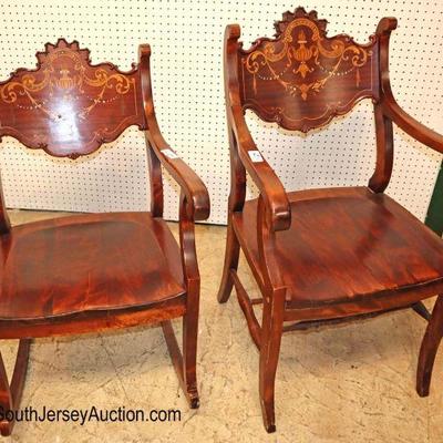 Lot: 625 - ANTIQUE 2 piece lot mahogany highly inlaid with

ANTIQUE 2 piece lot mahogany highly inlaid with mother of pearl exotic wood...