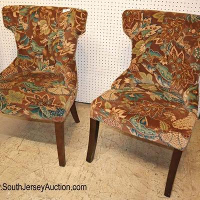 Lot: 626 - PAIR of decorative mahogany frame upholstered

PAIR of decorative mahogany frame upholstered chairs

