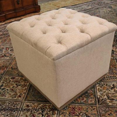 Lot: 410 - Contemporary button tuft upholstered ottoman in

Contemporary button tuft upholstered ottoman in the tan color by Hanning...