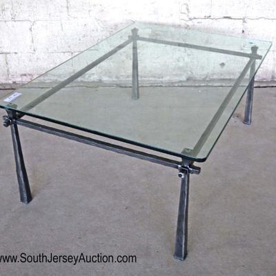 Lot: 467 - Industrial glass top coffee table Quality handmade

industrial glass top coffee table Quality handmade with 1/2