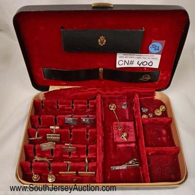 Lot: 502 - Lot of 5 sets of cuff links, 4 tie tacks, and 5

Lot of 5 sets of cuff links, 4 tie tacks, and 5 extra backs in lift top case
