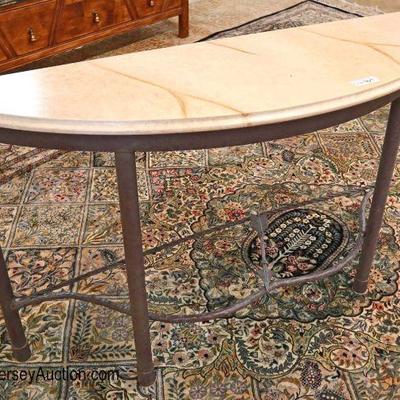 Lot: 414 - Metal base marble top style decorator console with

Metal base marble top style decorator console with bow and arrow stretcher
