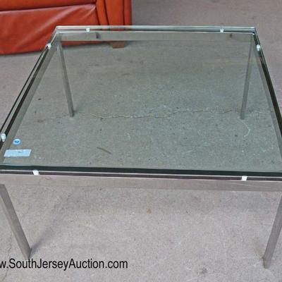 Lot: 468 - Modern design chrome base coffee table with 3/4