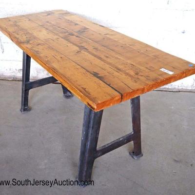 Lot: 460 - Industrial iron base slab wood work table

Industrial iron base slab wood work table
