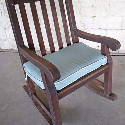 Lot: 473 - Vintage teak outdoor patio rocker rocking chair

Vintage teak outdoor patio rocker rocking chair
