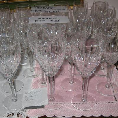 WATERFORD GLASSES   Set of 12 pieces                                            BUY IT NOW $ 395.00