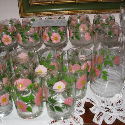 Franciscan Dessert Rose glass sets