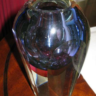 Badash heavy art glass vase    
