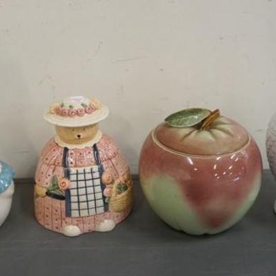 1048	LOT OF 4 POTTERY COOKIE JARS
