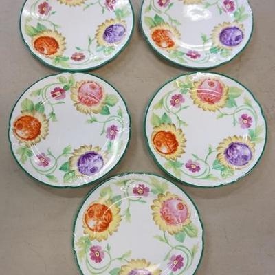 1087	5 SAXE FLORAL DECORATED PLATES, 8 5/8 IN
