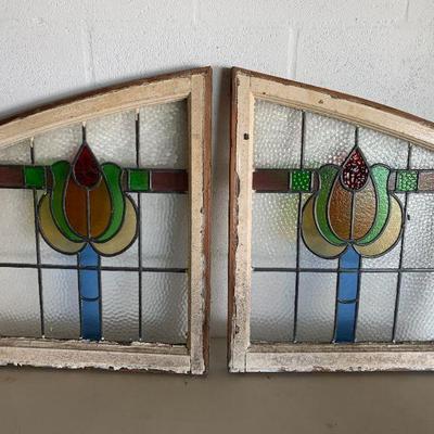 Pair of Stain Glass windows