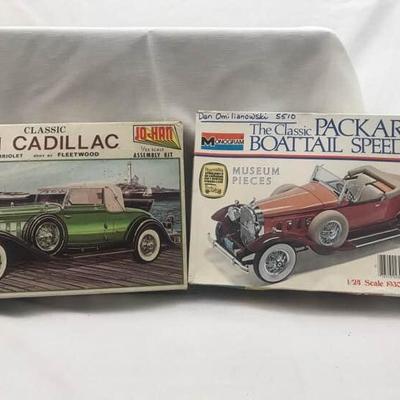 1931 Cadillac and 1930 Packers Roadster Model Kits