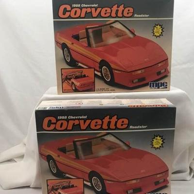 Two 1988 Corvette Roadster 1/16 Model Kits