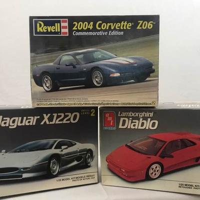 Jaguar Corvette and Lamborghini Model Kits