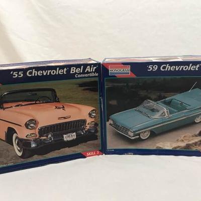 55 Chevrolet Bel Air and 59 Impala Convertible Model Kits
