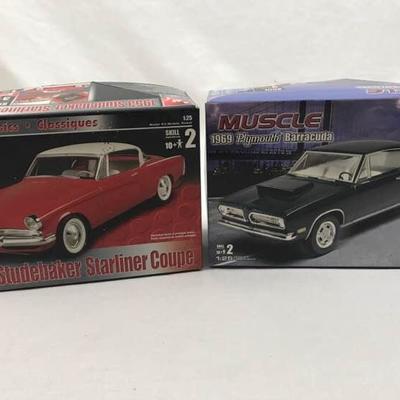 1969 Plymouth Barracuda and 1953 Studebaker Model Kits