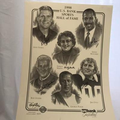 1998 US Bank Sports Hall of Fame Autographed Print
