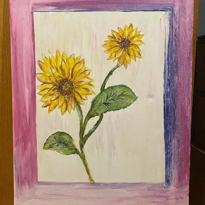 Original sunflower painting by M. Mooradian
