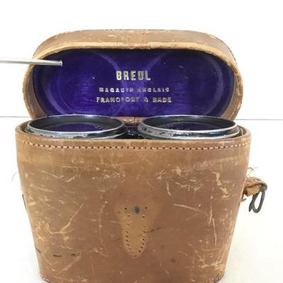 Breul Binoculars in Leather Case.  