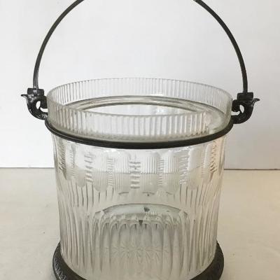 Crystal Ice or Biscuit Caddy w/Metal Frame & Base.  