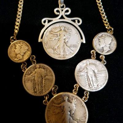 Sterling Jewelry set with American Coins
