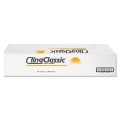 AEP Industries Inc Cling Classic Cutter Box PVC Food Wrap Clear, 2000' Length x 24 Width x 35 ga Thickness 1 Roll