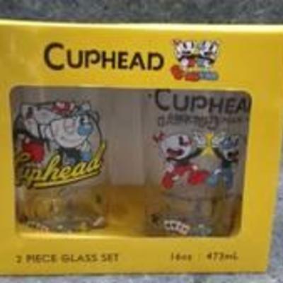 Cuphead And Mugman Loungefly 2 Glasses Set 16 Oz Pint Glass