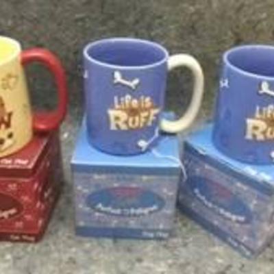 Three Pet Themed Coffee Mugs