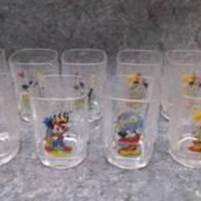 Lot of 9 McDonald's Walt Disney World Celebration 2000 Glass Cups