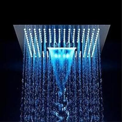 Contemporary LED Color Changing Overhead Rainfall Shower Head Chrome Finish Eco-Friendly Stainless Steel Body, 3 Waterfall Modes...