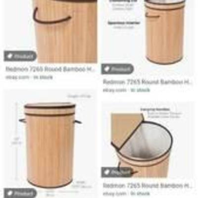 Birdrock Home Round Laundry Hamper With Lid And Cloth Liner - Bamboo - Natural -
