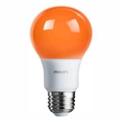 Philips LED Light Bulb, A19, Orange, 60 WE