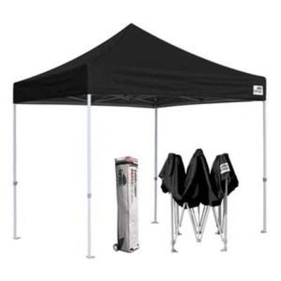 Eurmax 10'x10' Ez Pop-up Canopy Tent with 4 Removable Side Walls and Roller Bag, Bonus 4 SandBags, Black