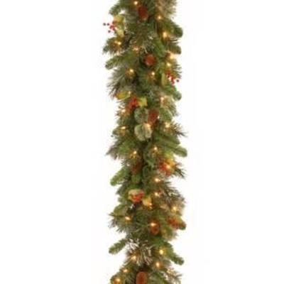 National Tree WP1-300-9B-1 Wintry Pine Garland with Cones, 9-Feet by 12-Inch